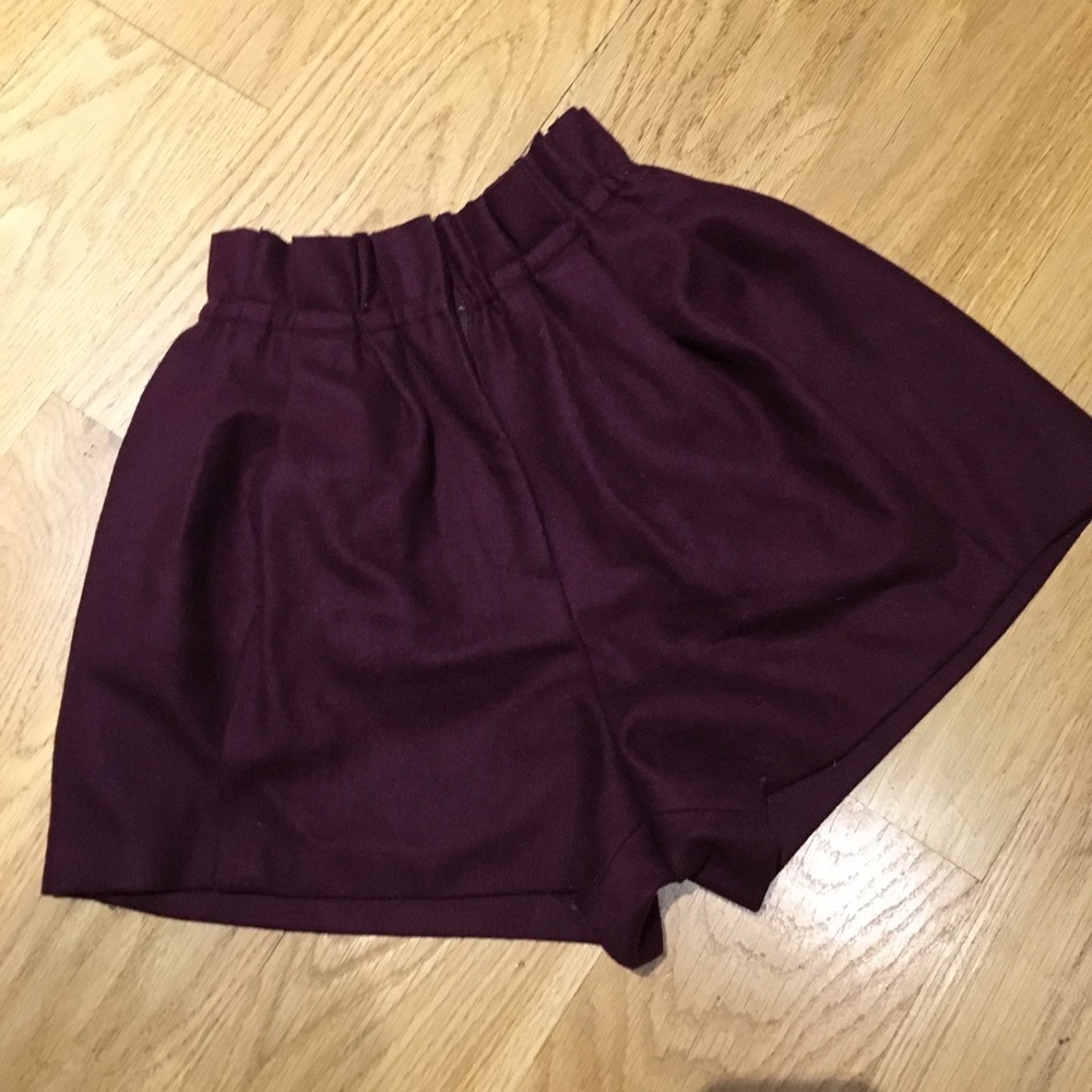 Burgundy Wool Blend Short